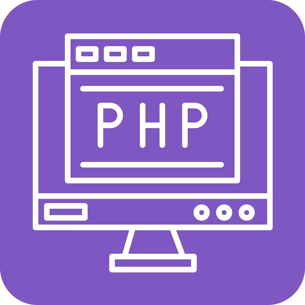 a purple computer monitor with the word p p