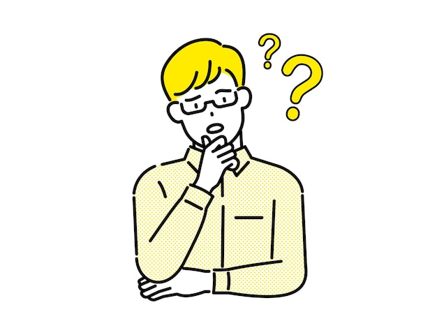 a question mark and a thinking man problem solving solution business concept