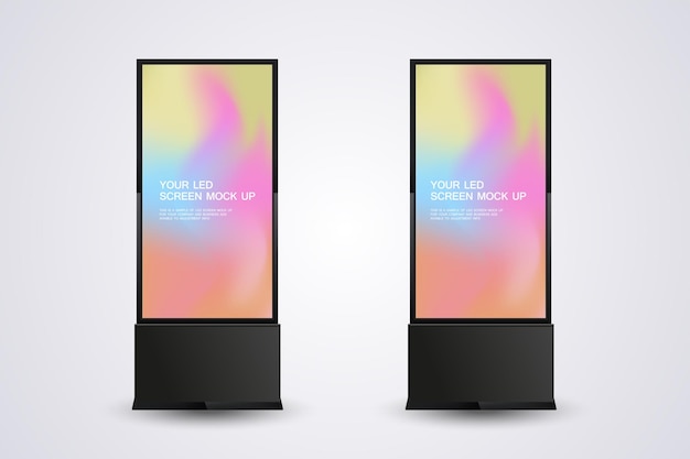 A realistic LED mockup screen prominently displaying a gradient background The LCD screen