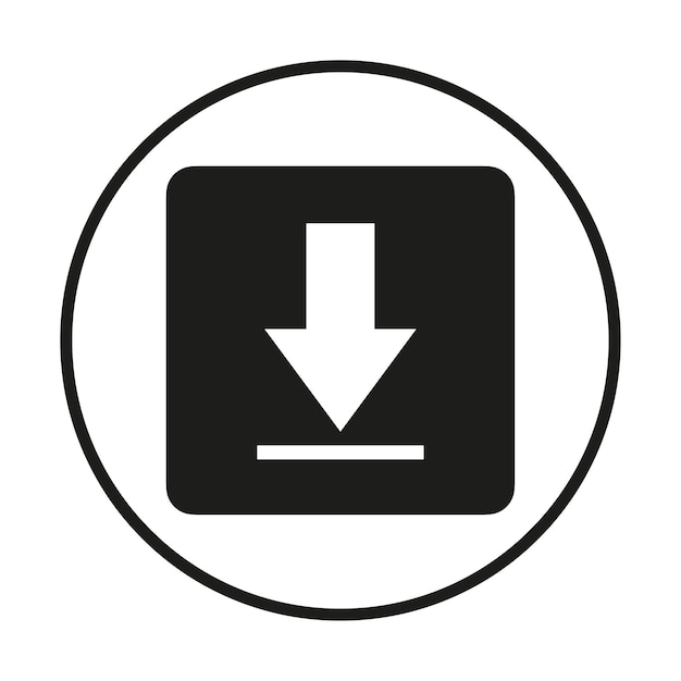 a rectangle with an arrow pointing down a graphic symbol similar to a logo