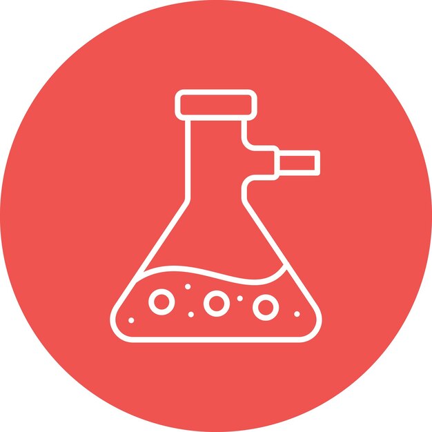 a red and white logo with a red background