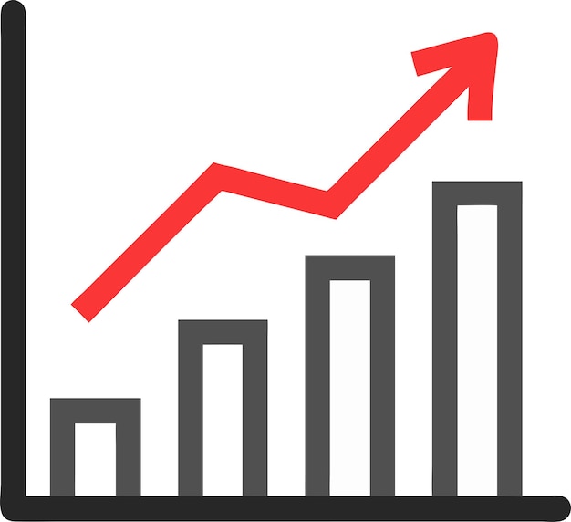 a red arrow pointing up with a graph that says quot arrow quot
