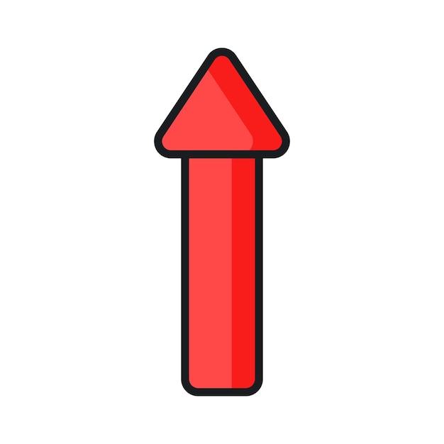 a red arrow pointing up with the word arrow on it
