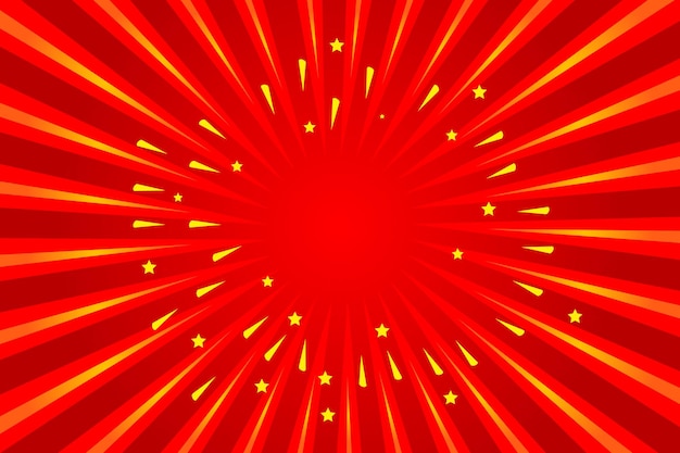 a red background with yellow stars and a red background