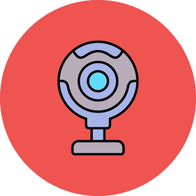 a red circle with a camera on it