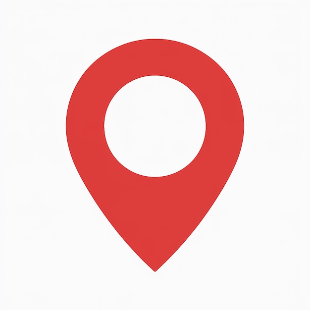 A red location pin icon commonly used in mapping or locationbased applications