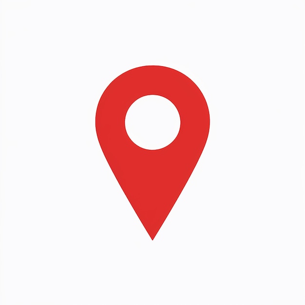 A red location pin icon commonly used in mapping or locationbased applications