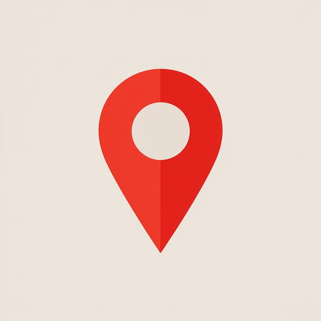 A red location pin icon commonly used in mapping or locationbased applications