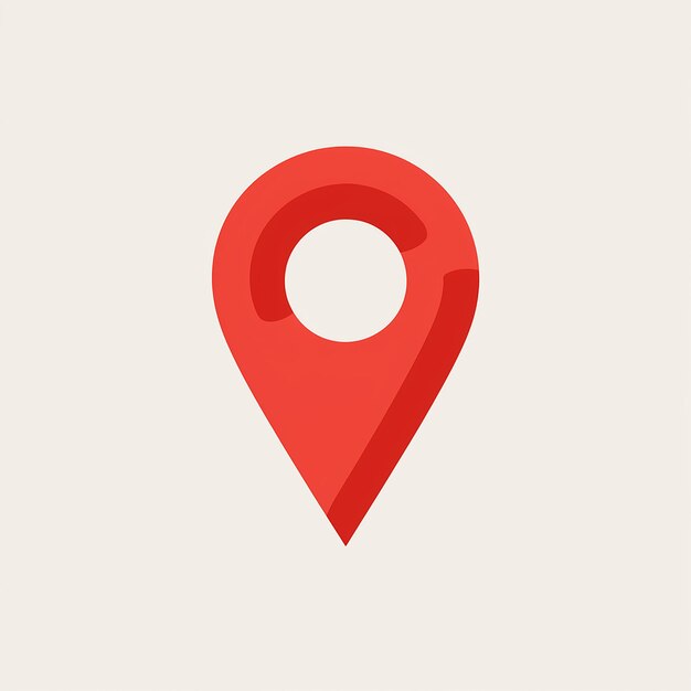a red location pin icon commonly used in mapping or locationbased applications