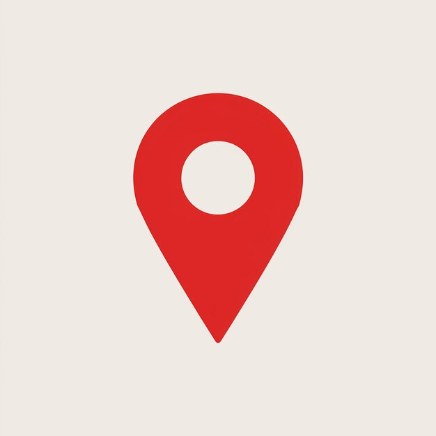 A red location pin icon commonly used in mapping or locationbased applications