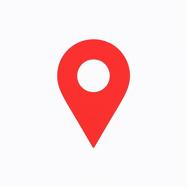A red location pin icon commonly used in mapping or locationbased applications