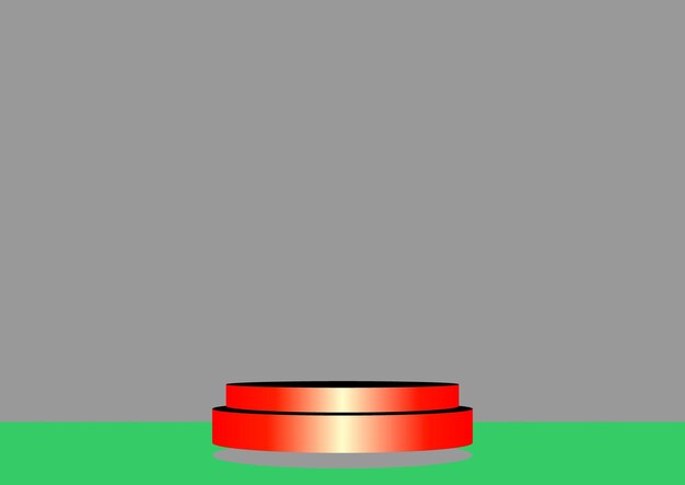 a red object on a green surface with a green background