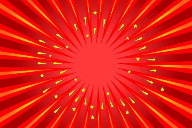 a red star with yellow stars in the center