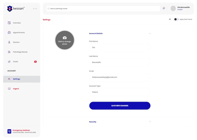 A screenshot of a website with the word account on it