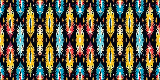 A seamless patterngeometric tribalgeometric batik ikataztec styleethnic boho seamless pattern