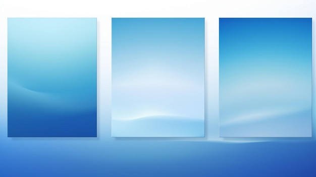 a series of blue glass panels with the sky and clouds