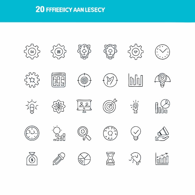 a series of icons with the words 20 on them