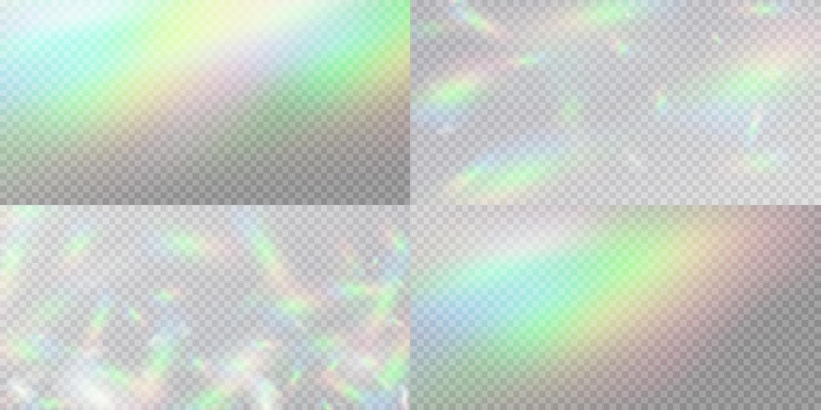 Vektör a series of images of rainbows and rainbows