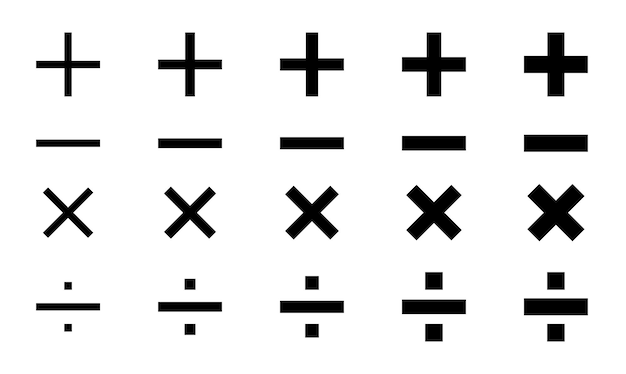 A series of mathematical symbols including plus minus and multiplication signs