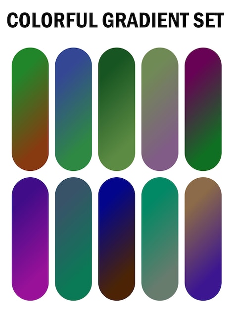 a series of multicolored nails with different colors
