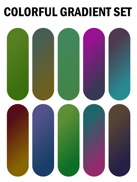 a series of multicolored nails with different colors