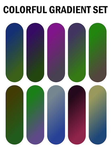 a series of multicolored nails with different colors