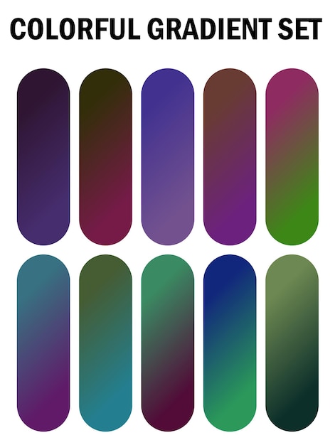 a series of multicolored nails with different colors