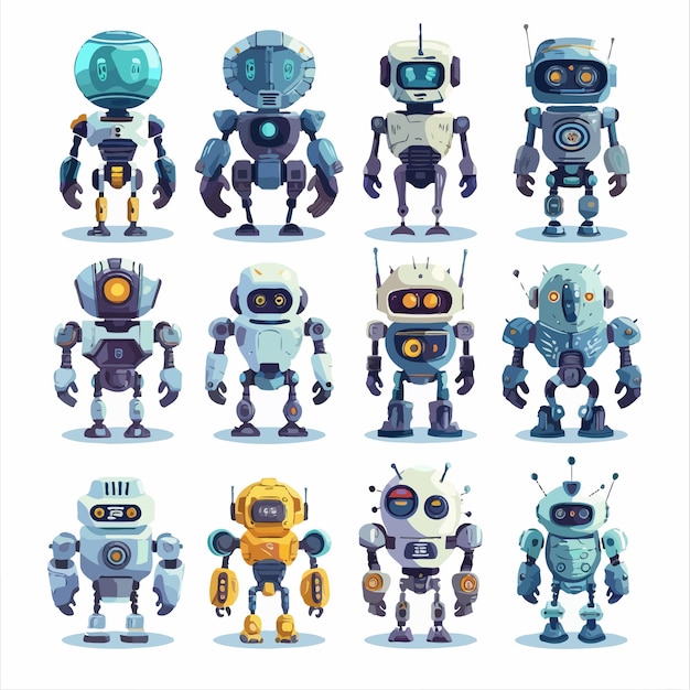 a series of pictures of robots including one with the others name on it