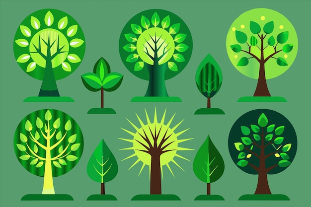 a series of trees with different colors and the word  trees