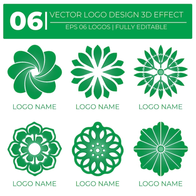 A set of a vector logo design patterns for a company flourish embossed'on them monograms