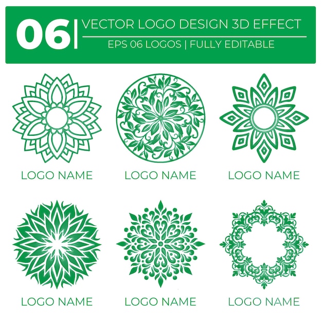 A set of a vector logo design patterns for a company flourish embossed'on them monograms