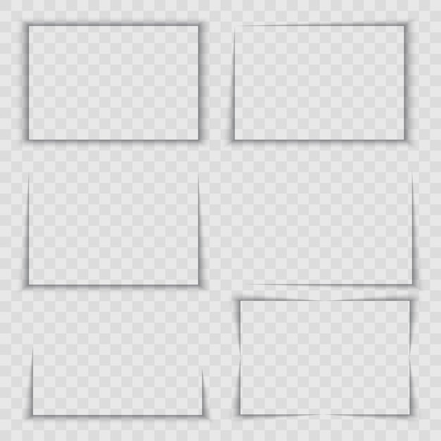 a set of corner shadows for sheets of paper banners and posters vector