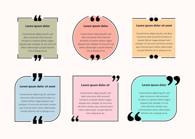A set of cute colorful bubble designs perfect for displaying quotes or messages