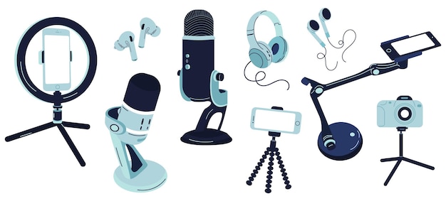 A set of devices for creating content live broadcasts and video recording