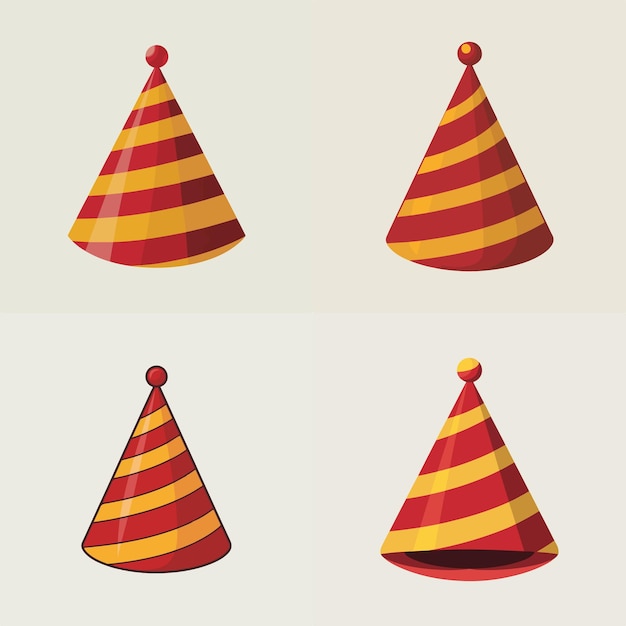 a set of different colored hats with different colors
