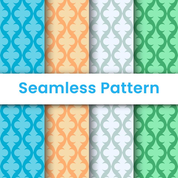 a set of different colored patterns with a white background