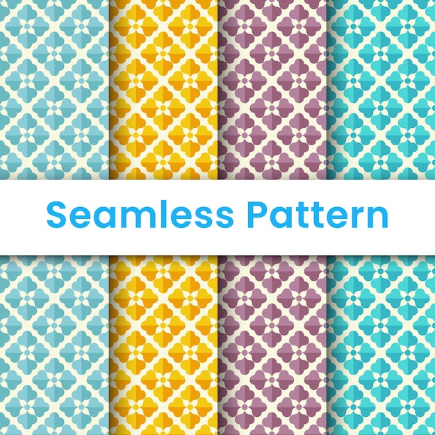 a set of different colored patterns with a white background