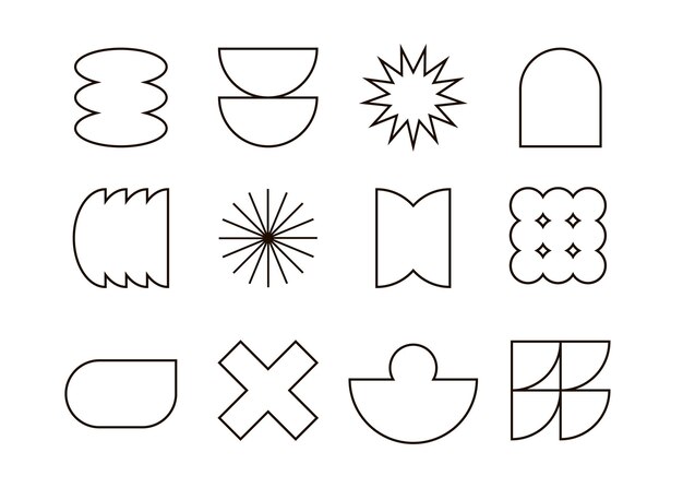 A set of different retro shapes and symbols