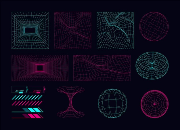A set of different shapes and sizes of the same shapes.