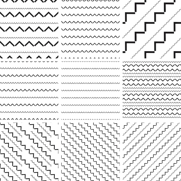 A set of geometric patterns