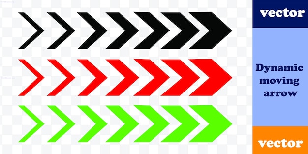 a set of geometrical arrows with a black border and a red border