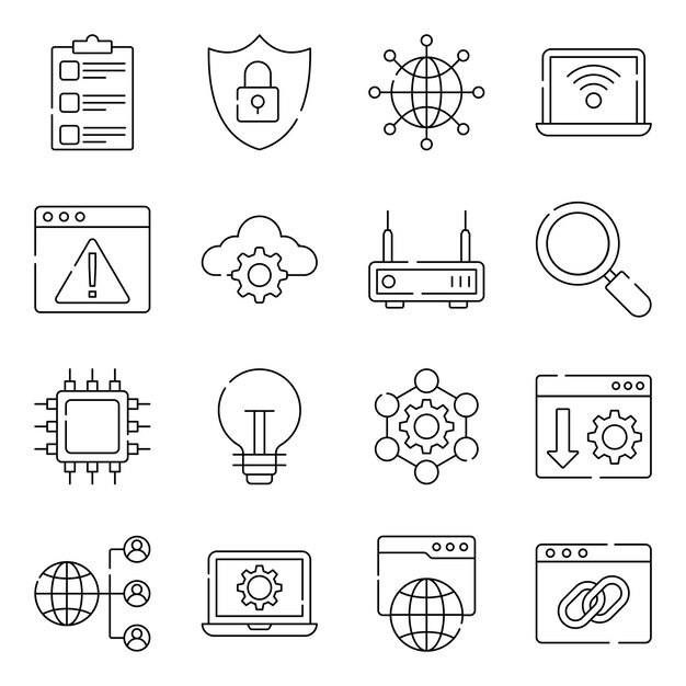 A set of icons for a web page called data security.