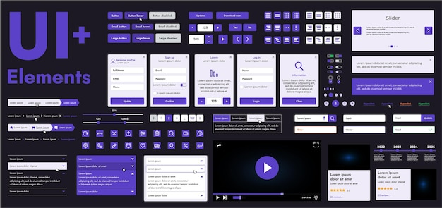 a set of modern web interface elements