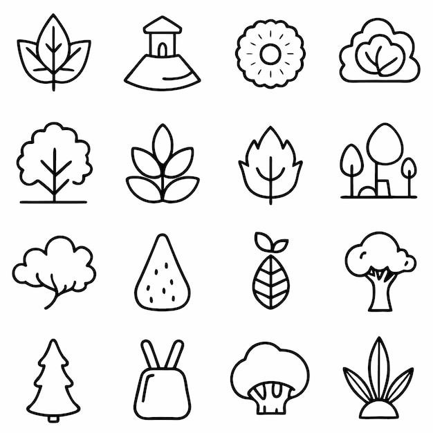 A set of natural icon vector illustration