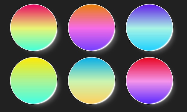 A set of rainbow circles with different colors copy space