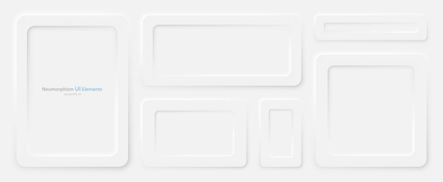 A set of rectangular banners with rounded edges on a white background