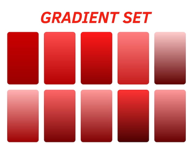 a set of red squares with the word gradient on them