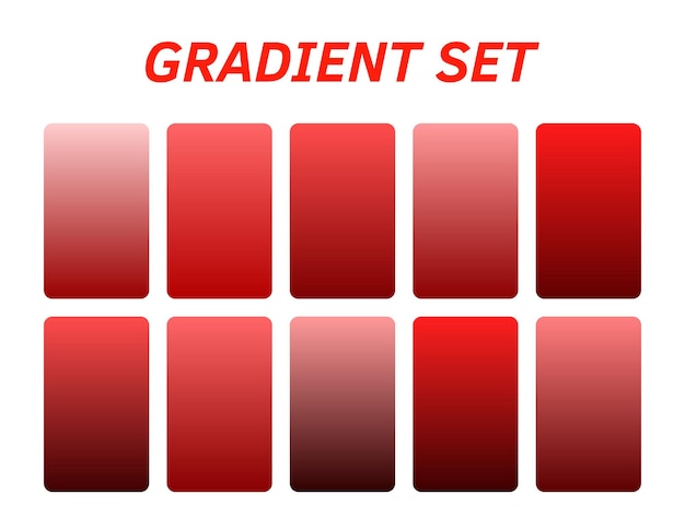 a set of red squares with the word gradient on them