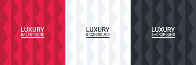 A set of red white and black abstract backgrounds is a luxury 3D geometric pattern