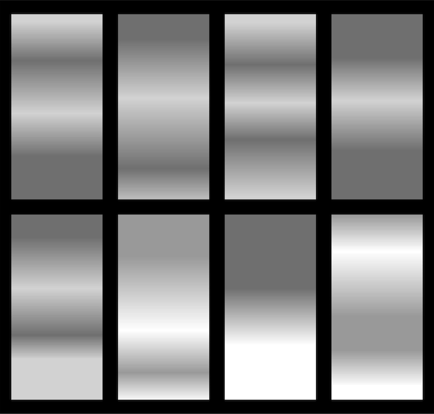 A set of silver squares with the word " on the bottom right. "
